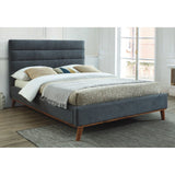 Mayfair Charcoal Grey Fabric Bed Frame - Time Living