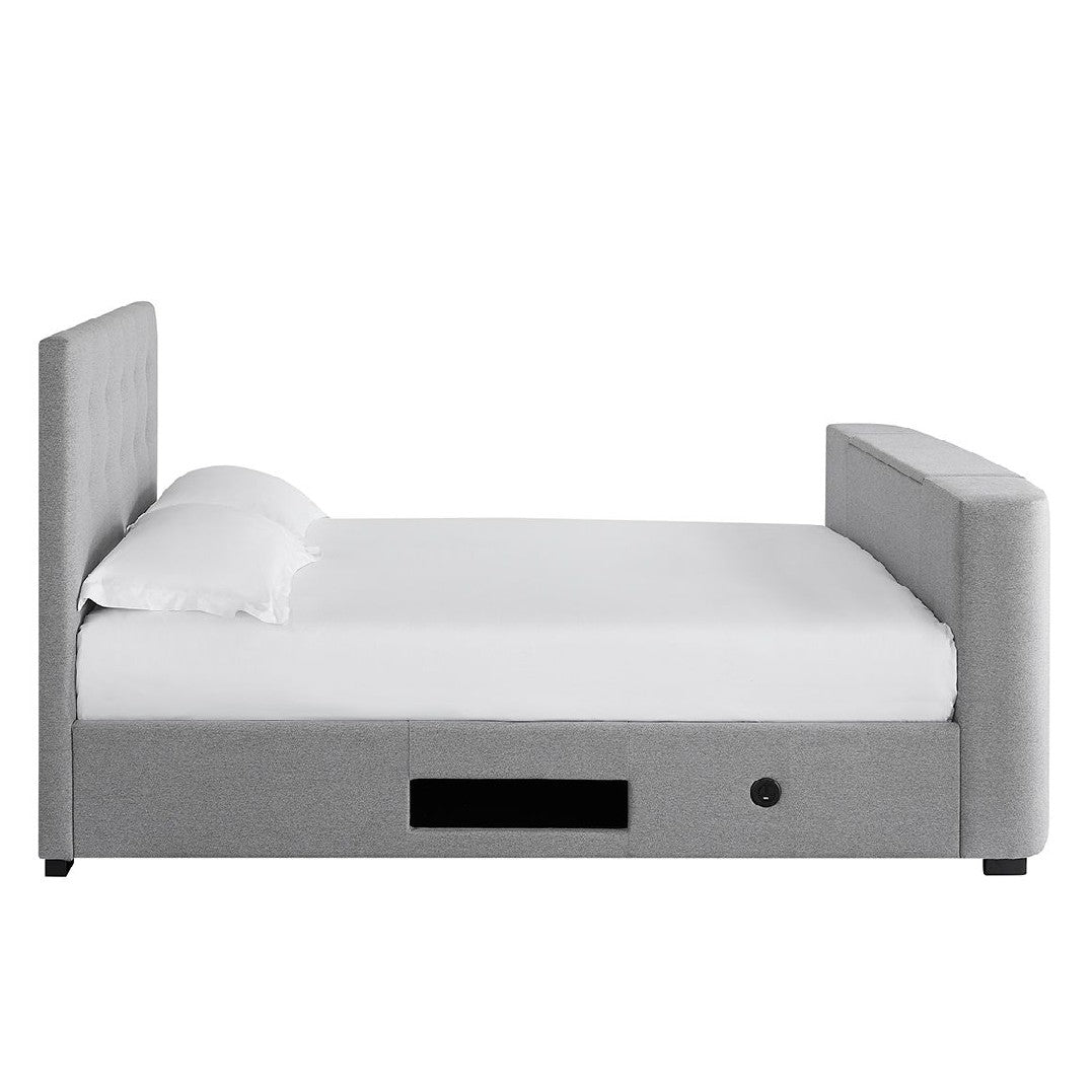 Mayfair Grey Fabric TV Bed Frame (5' King Size) - LPD
