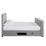 Mayfair Grey Fabric TV Bed Frame (5' King Size) - LPD