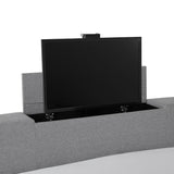 Mayfair Grey Fabric TV Bed Frame (5' King Size) - LPD
