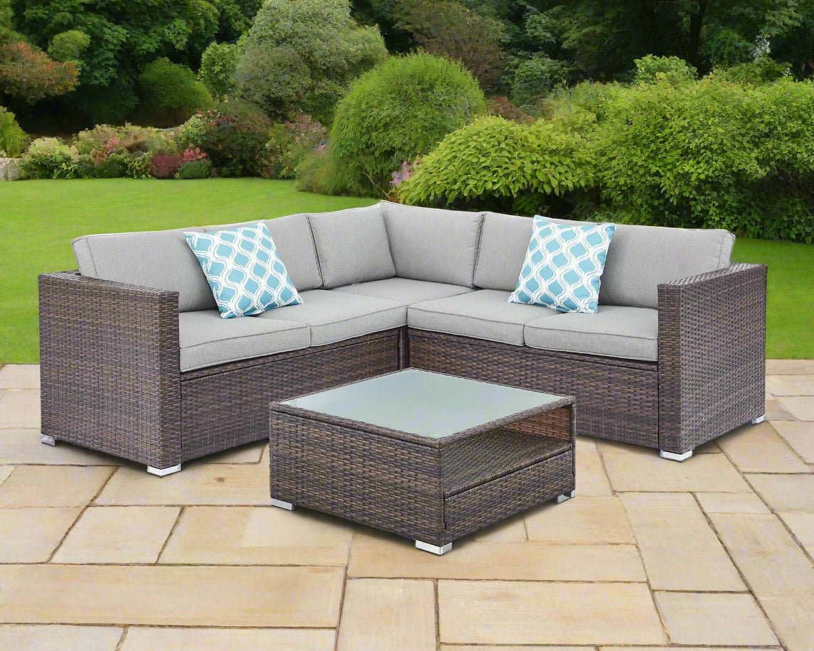 Medina 4 Piece Rattan Garden Corner Sofa Set - TGC