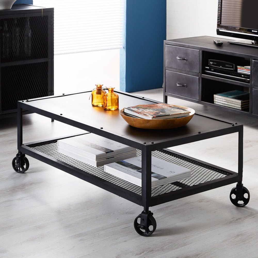 Metalica Industrial Iron Coffee Table - Indian Hub
