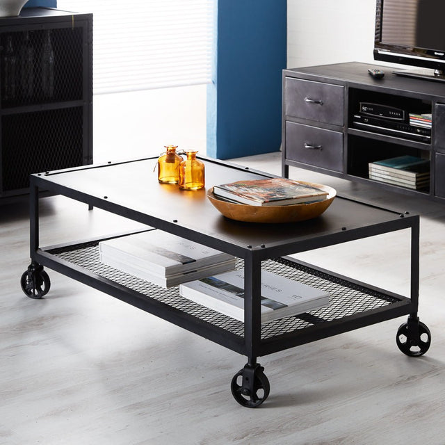 Metalica Industrial Iron Coffee Table - Indian Hub