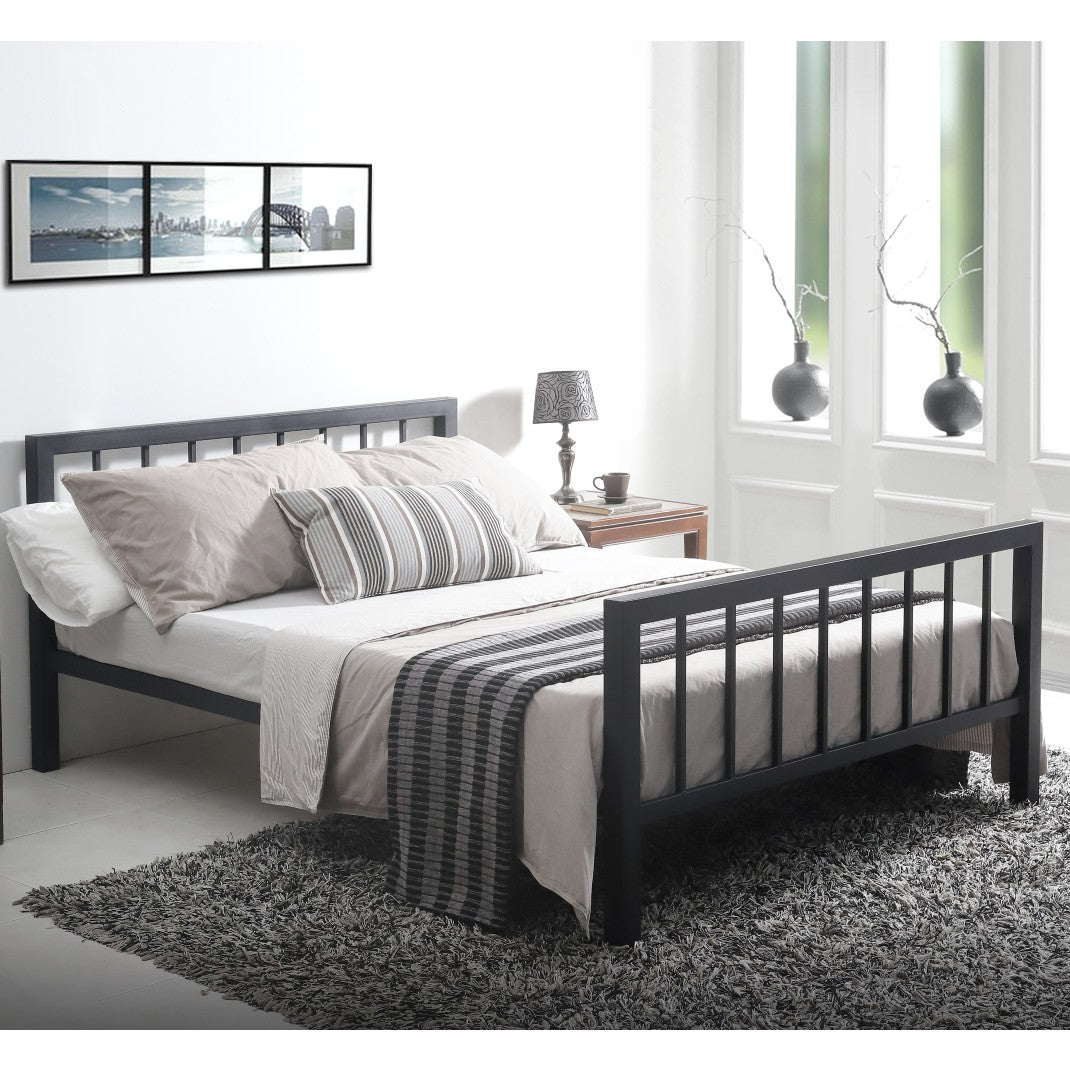 Metro Black Metal Bed Frame - Time Living