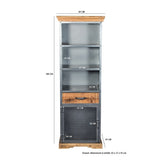 Metropolis Industrial 1 Door 1 Drawer Narrow Bookcase - Indian Hub