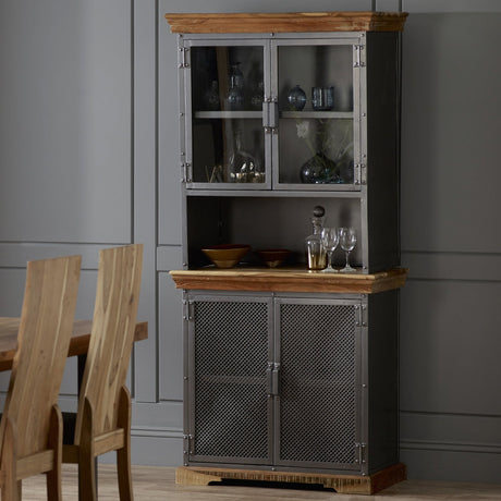 Metropolis Industrial 4 Door Sideboard Hutch - Indian Hub