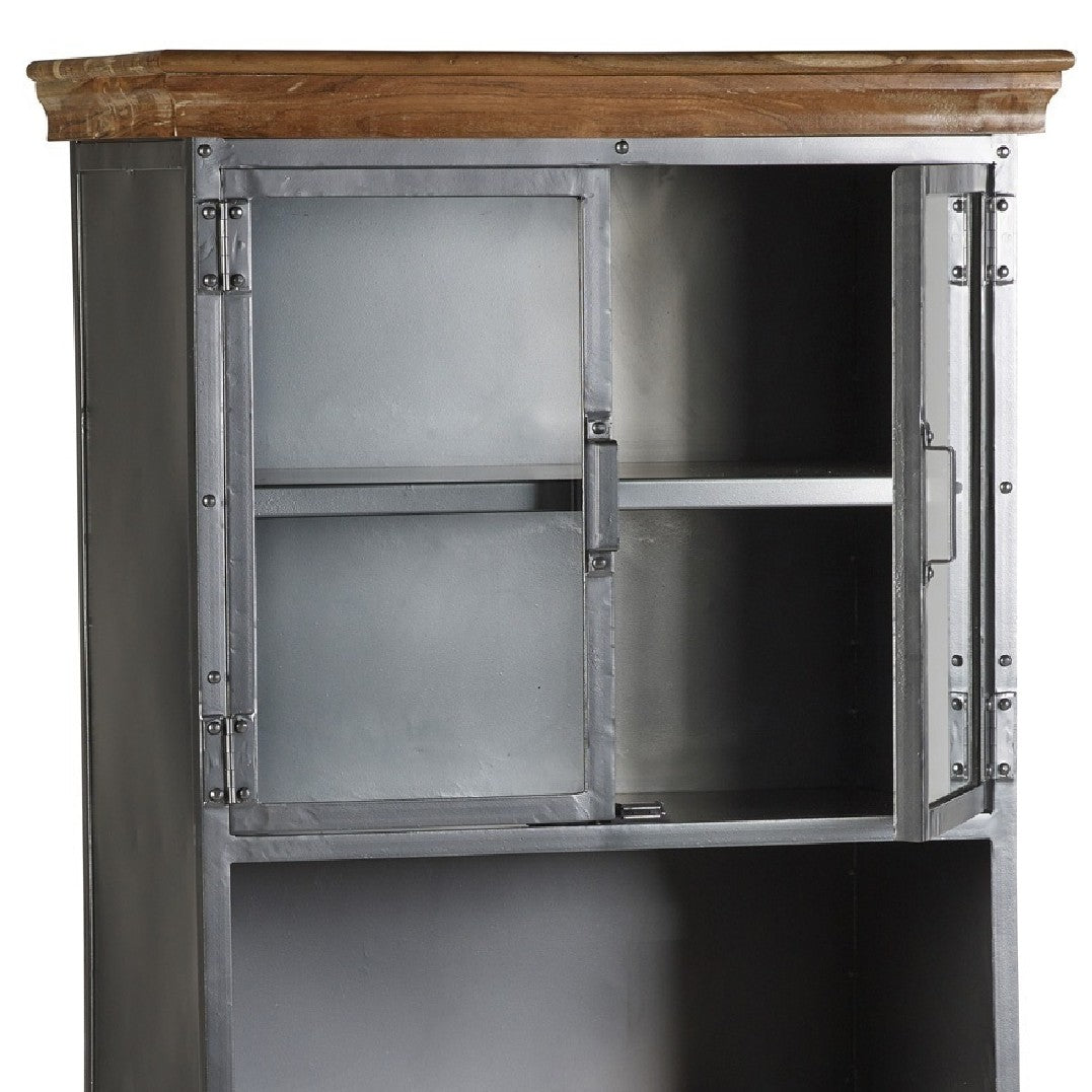 Metropolis Industrial 4 Door Sideboard Hutch - Indian Hub