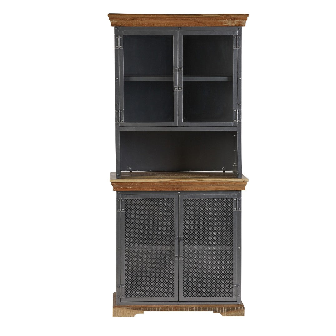 Metropolis Industrial 4 Door Sideboard Hutch - Indian Hub