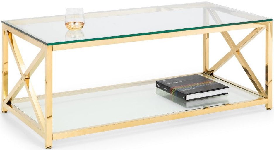 Miami Glass Top Coffee Table - Julian Bowen