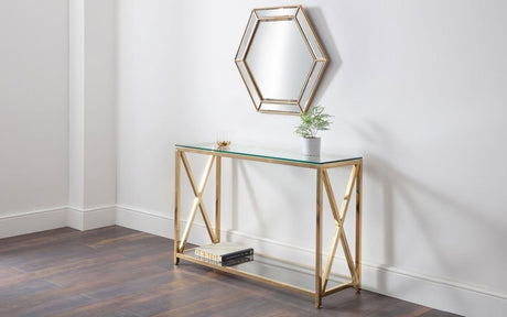 Miami Glass Top Console Table - Julian Bowen