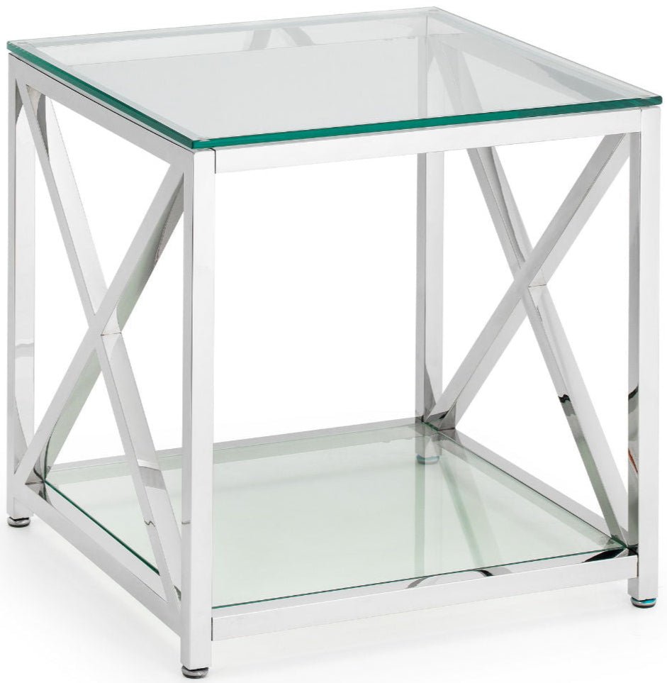 Miami Glass Top Lamp Table - Julian Bowen