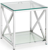 Miami Glass Top Lamp Table - Julian Bowen