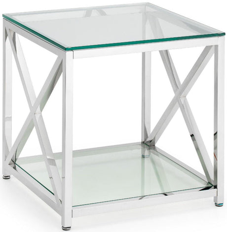 Miami Glass Top Lamp Table - Julian Bowen