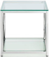 Miami Glass Top Lamp Table - Julian Bowen