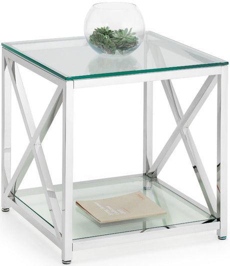 Miami Glass Top Lamp Table - Julian Bowen