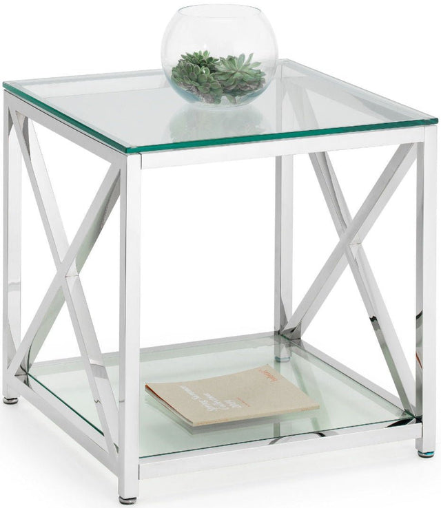 Miami Glass Top Lamp Table - Julian Bowen
