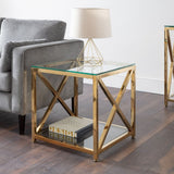 Miami Glass Top Lamp Table - Julian Bowen