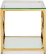 Miami Glass Top Lamp Table - Julian Bowen