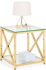 Miami Glass Top Lamp Table - Julian Bowen