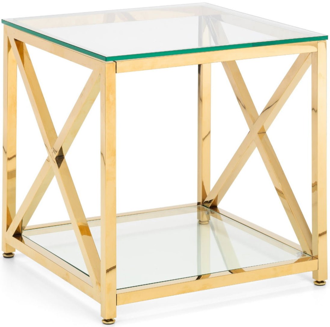 Miami Glass Top Lamp Table - Julian Bowen