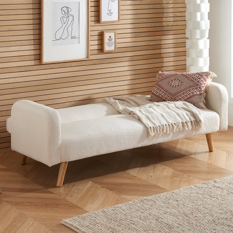 Micah Boucle Teddy Fabric Sofa Bed - Birlea