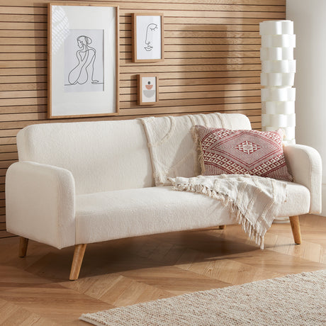 Micah Boucle Teddy Fabric Sofa Bed - Birlea