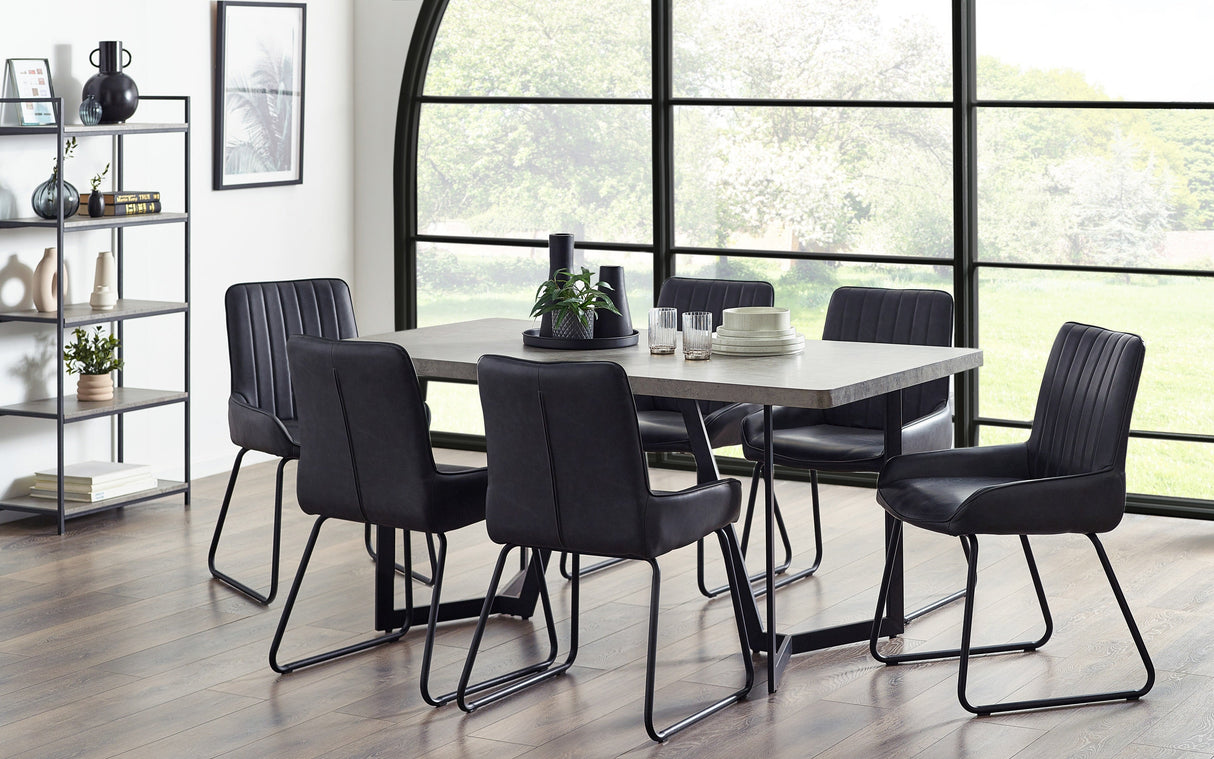 Miller Concrete Dining Table - Julian Bowen