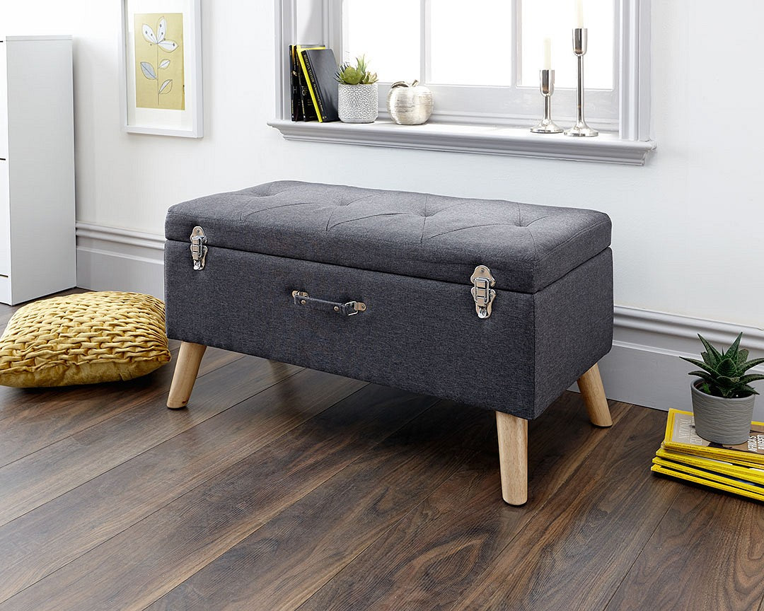 Minstrel Fabric Ottoman Storage Bench