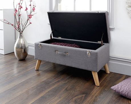 Minstrel Fabric Ottoman Storage Bench