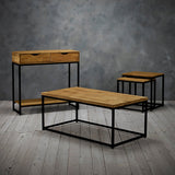 Mirelle Solid Oak Industrial Nest of Tables - LPD