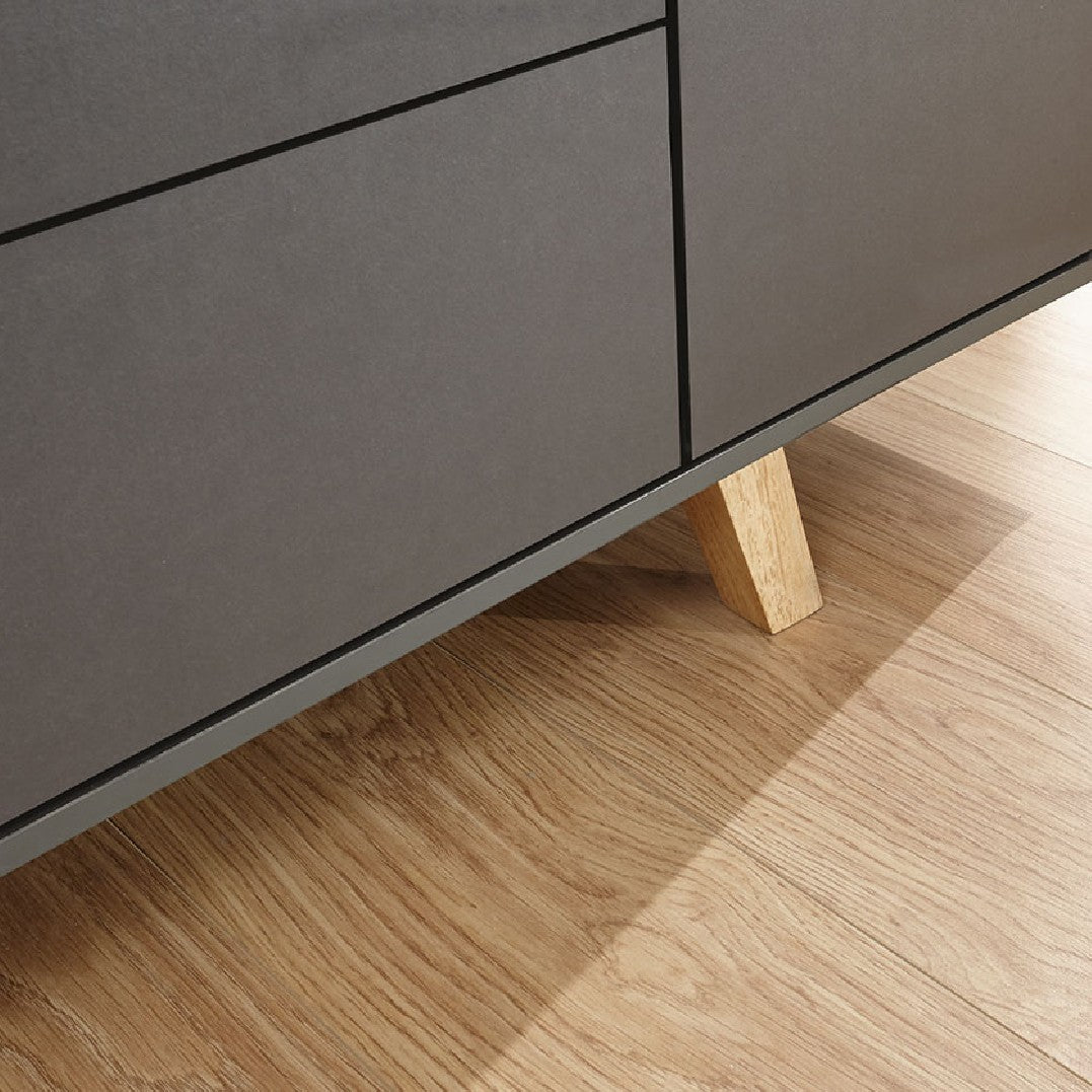 Modena Slate Grey and Oak 2 Door 2 Drawer Sideboard - GFW
