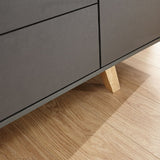 Modena Slate Grey and Oak 2 Door 2 Drawer Sideboard - GFW