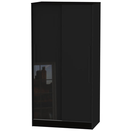 Monaco 2 Door 100cm Sliding Wardrobe - Welcome Furniture
