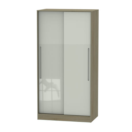Monaco 2 Door 100cm Sliding Wardrobe - Welcome Furniture