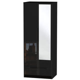 Monaco 2 Door 2 Drawer Mirrored Wardrobe - Welcome Furniture