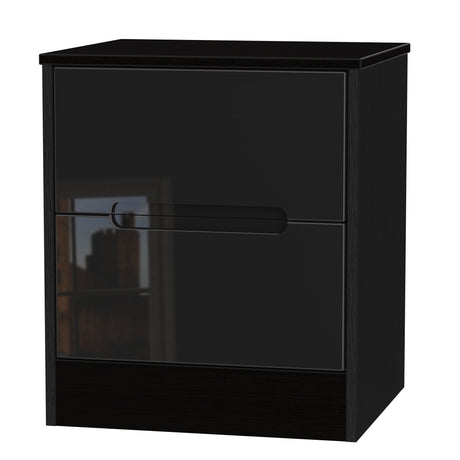 Monaco 2 Drawer Bedside Cabinet - Welcome Furniture