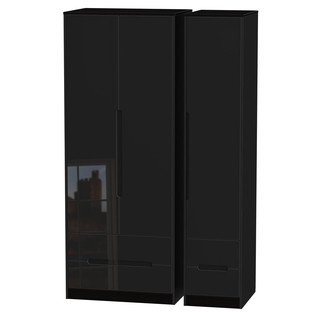 Monaco Triple Wardrobe (2, 2 Door 2 Drawer) - Welcome Furniture