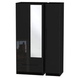 Monaco Triple Wardrobe with Mirror & Drawers - Welcome Furniture