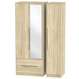 Monaco Triple Wardrobe with Mirror & Drawers - Welcome Furniture