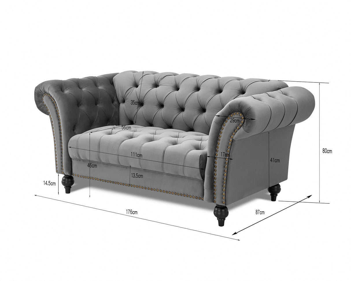 Monroe Curved Velvet 2 Seater Sofa - TGC