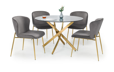 Montero Round Table & 4 Harper Chairs - Julian Bowen