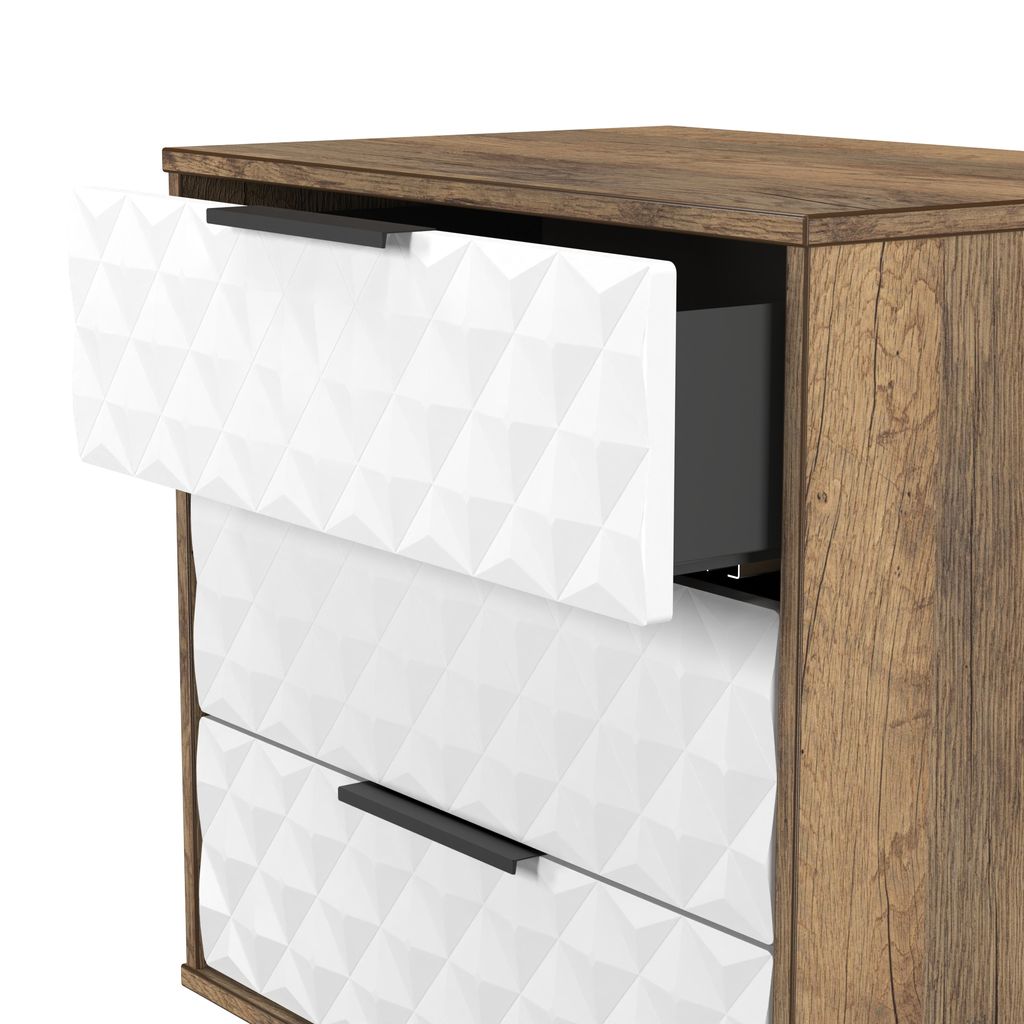 Harlequin 3 Drawer Midi Chest with Black Hairpin Legs