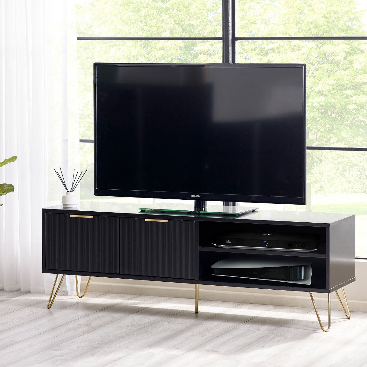 Murano 2 Door 1 Shelf TV Unit - Julian Bowen