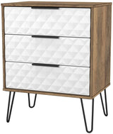 Harlequin 3 Drawer Midi Chest with Black Hairpin Legs