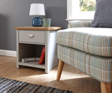 Lancaster Grey 1 Drawer Lamp Side Table