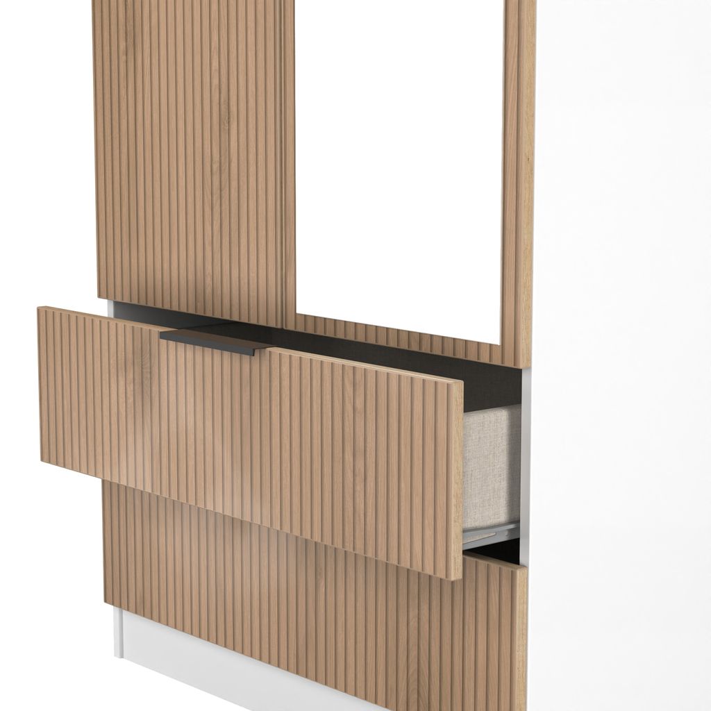 Java Mirrored 2 Drawer 2 Door Double Wardrobe
