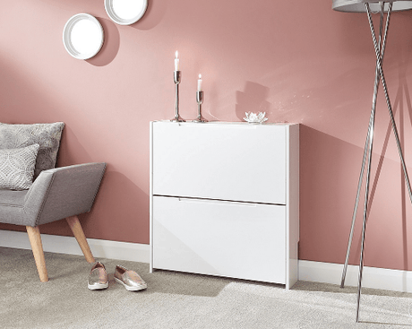Narrow 2 Tier Flip Down Shoe Cabinet - GFW