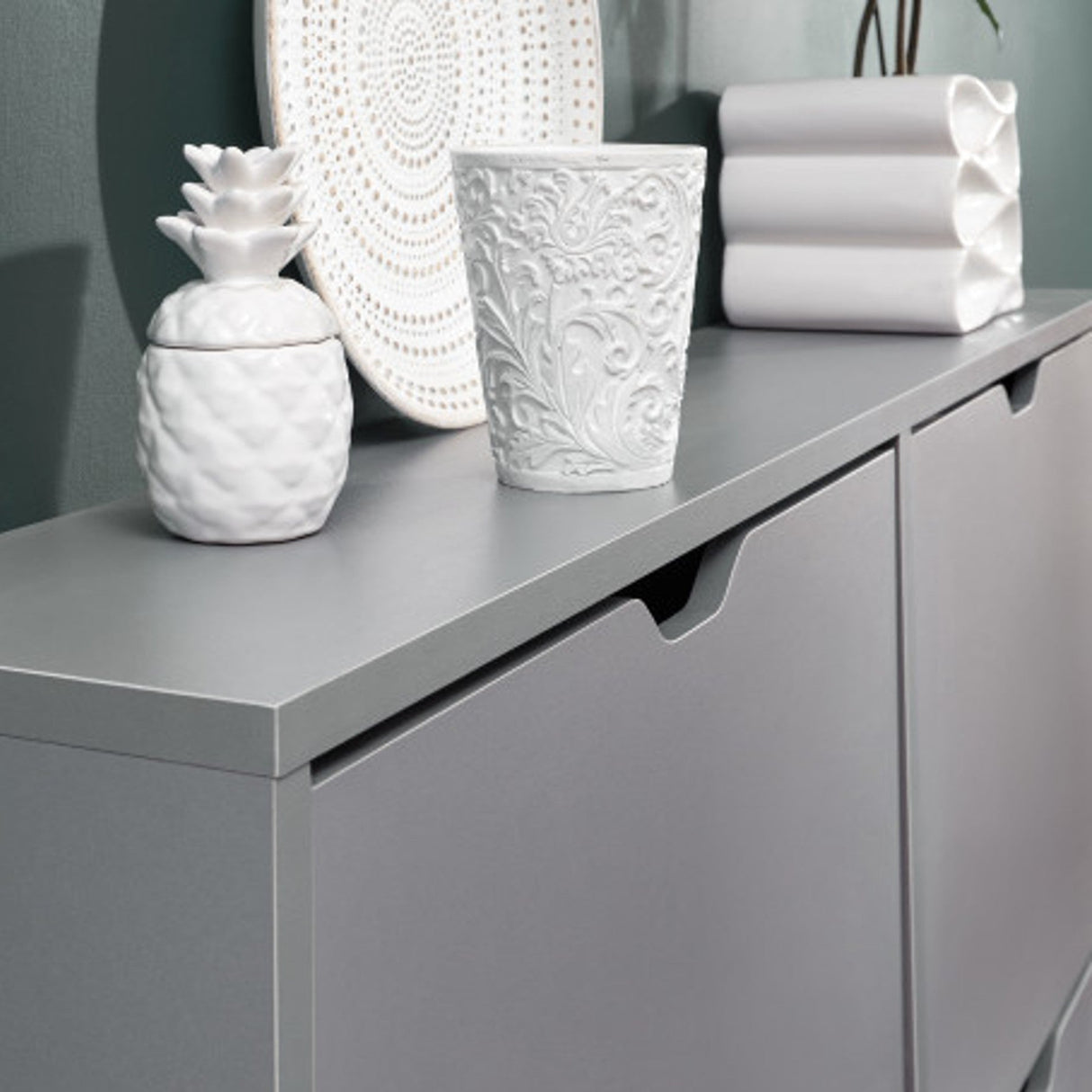 Narrow 4 Drawer Flip Down Shoe Cabinet - GFW
