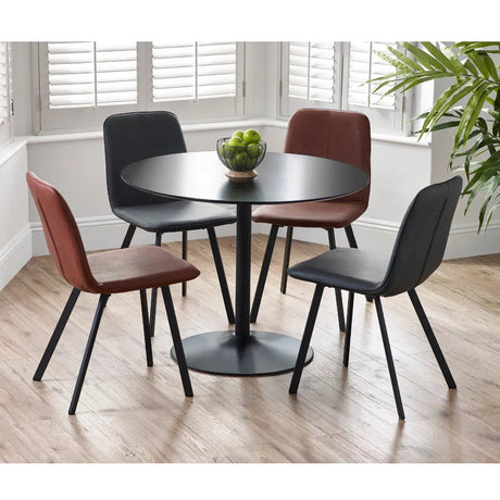Nero 100cm Round Pedestal Dining Table - Julian Bowen