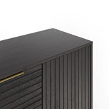 Nervata Black 2 Door 3 Drawer Sideboard with Gold Legs - GFW